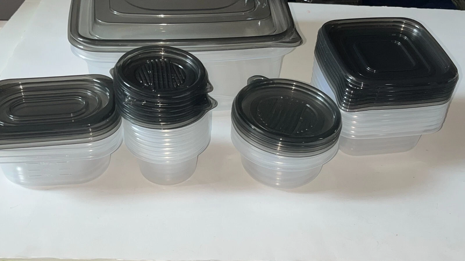 21 Container 42PC Multi Size Food Storage Container Set Assorted shape Clear Con