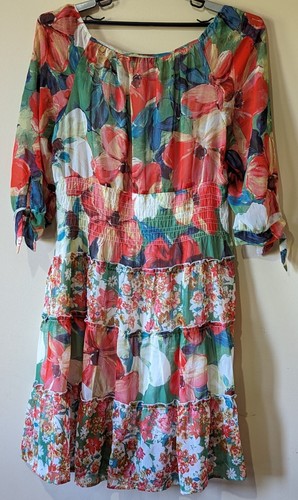 Figueroa Flower Women's Red Floral Dress Size 3X New - Picture 8 of 8