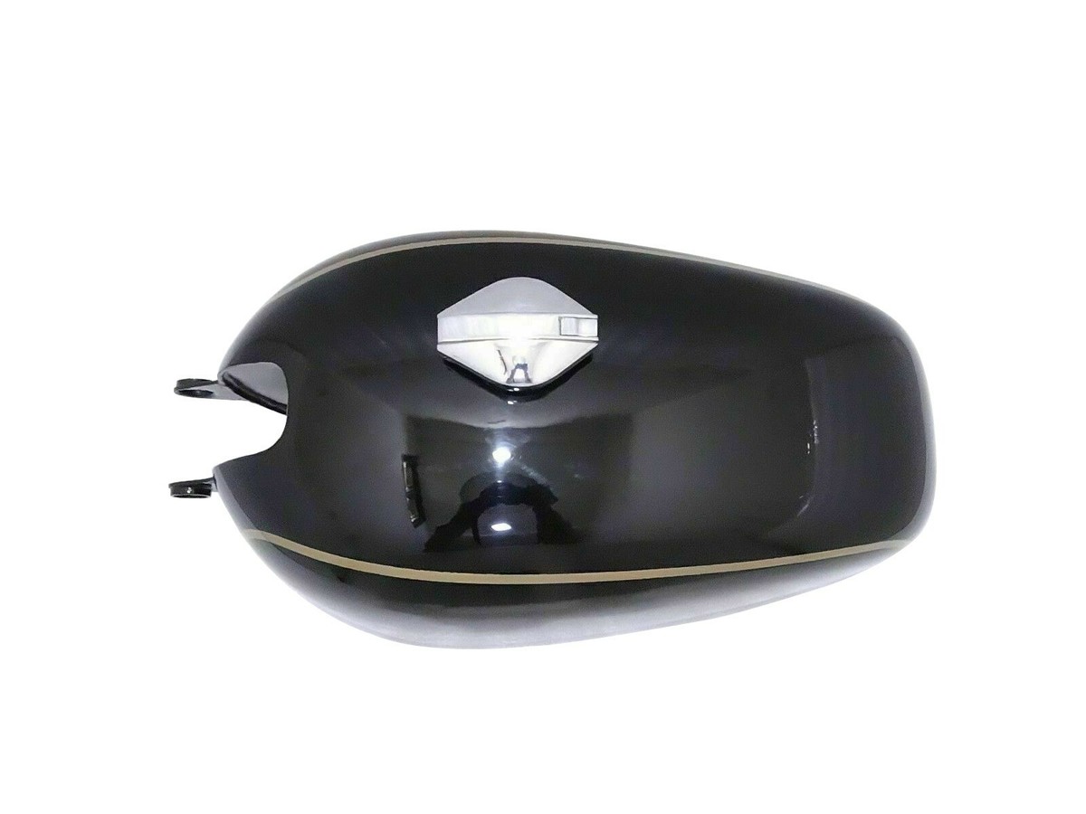 Réservoir Essence Peint Noir Et Bleu Pétrole Pour Velocette Thruxton Clubman 500cc - Pièce Neuve
