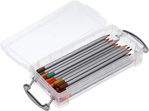 24 Pack Large Capacity Pencil Box, Plastic Pencil Case Crayon Box Bulk, Clear Ma - Picture 2 of 12