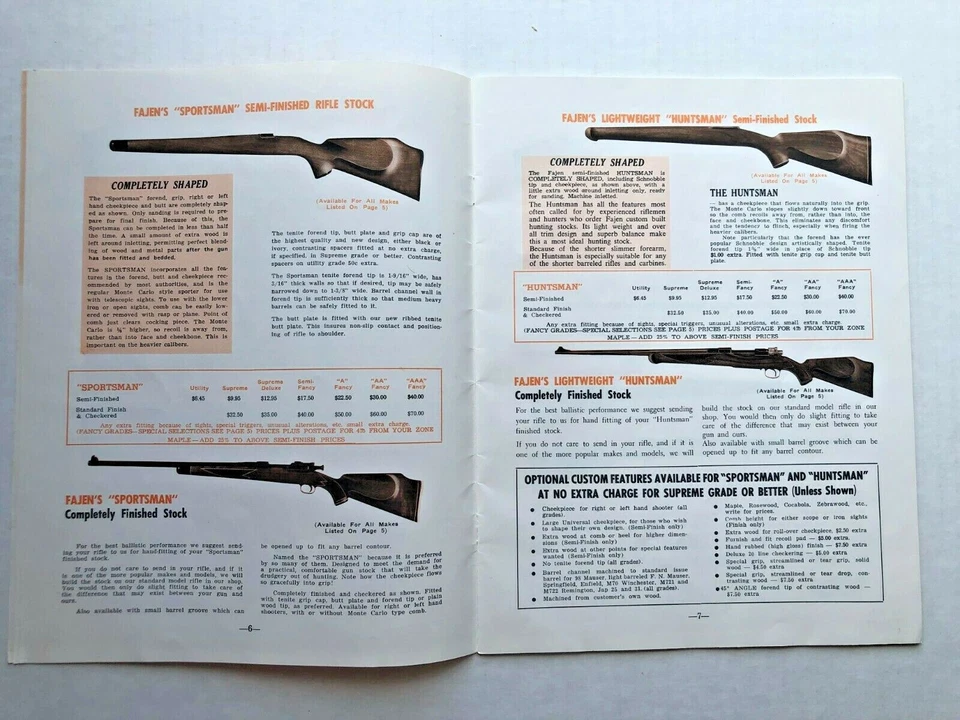 Vintage Reinhart Fajen Gun Stock Catalog-- Lots of Custom Gun Stock Photos - Image 2 of 4