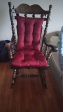 Wood Rocking Chair With Pads Mint Condition