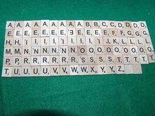 100 Authentic Scrabble Tiles Wooden Letters Replacement craft wood genuine  