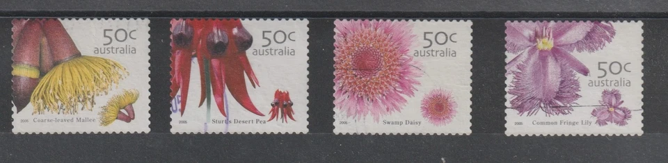 2005 AUSTRALIA FLORA FLORES 4 VAL. N° 2489/92 USADO MF121595 - Imagen 1 de 1