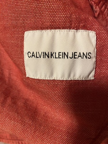 Herren Calvin Klein Jeans Langarm 100% Baumwolle Chambray Rot Hemd Small Selten - Bild 5 von 5