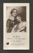 Relic Holy Card ** St. Therese of Lisieux With Her Mother Marie-Azélie Guérin**