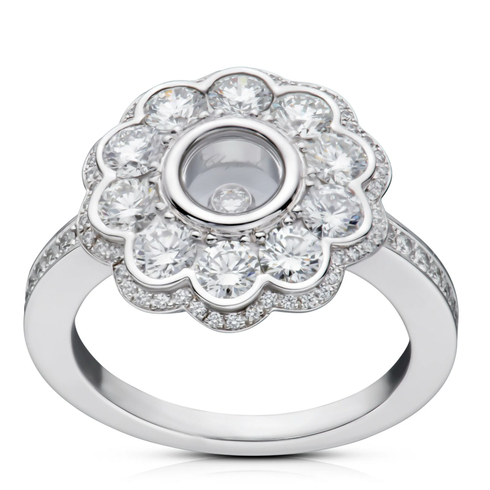Chopard — Chopard Happy Diamonds White Gold &  Diamonds Flower Ring 82/6569 Brand New!!!