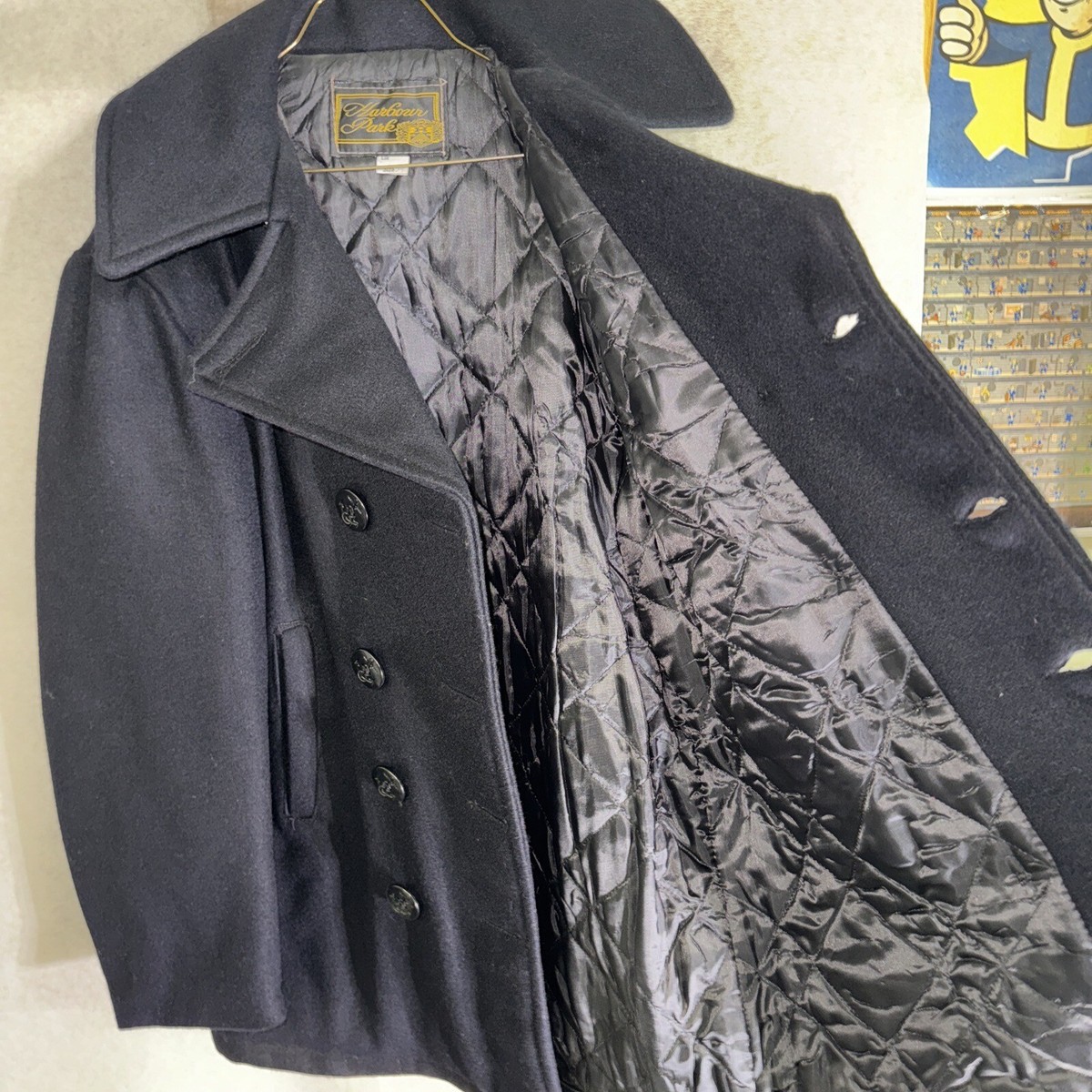 Vintage Extremely Rare Harbour Park US Navy Peacoat Size 34