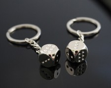 2x Pcs Lot - Dice Keychain Keyring Metal Car Bag Keychains Key Holder Gift 2x Pcs Lot - Dice Keychain Keyring Metal Car Bag Keychains Key Holder Gift