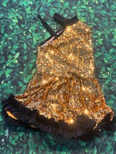 WEISMAN COSTUMES CHILD SMALL GOLD SEQUIN TUTU DRESS RUFFLE