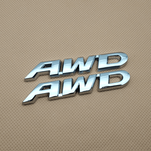 2Pcs Metal Chrome AWD Letters Badge Trunk Fender Silver Car Emblem Sticker Decal - Bild 2 von 6
