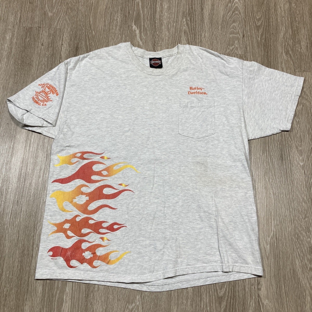 90s 00s Harley Davidson Flame ビッグロゴ tシャツ | AQUARIANA.BE