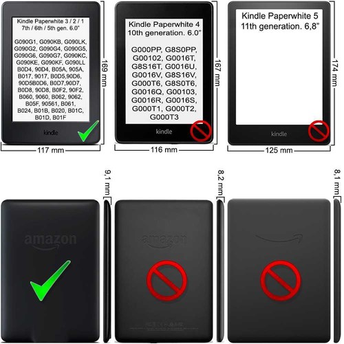 Funda Con Tapa Cierre Magnetico Cuero Sintetico para Kindle Paperwhite G.7 Roja - Bild 5 von 6
