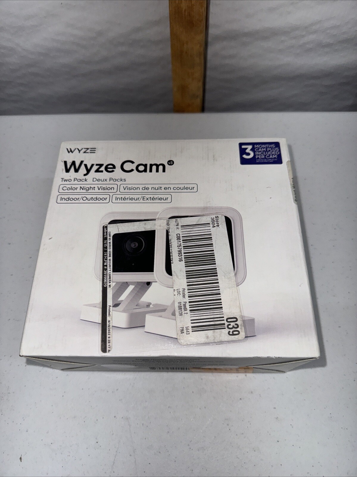2-Pack Wyze Cam v3 with Color Night Vision, 1080p HD Indoor/Outdoor, Cam Plus M