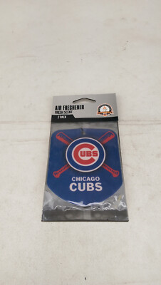 New MLB  Double Side Print 2 Pack Car Hanging Air Freshener Chicago Cubs
