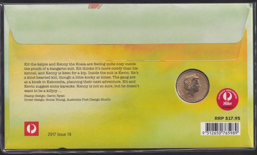 Australia Fair Dinkum 2017 alfabeto australiano letra K PNC con moneda de $1 color - Imagen 2 de 3