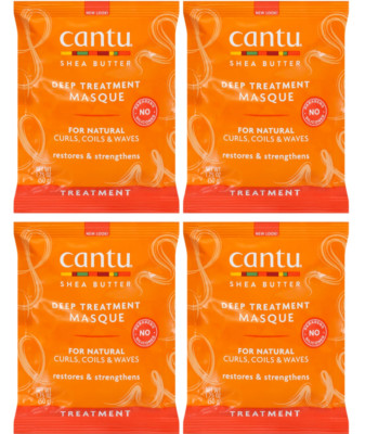 Cantu Shea Butter Deep Treatment Masque for Natural Curls & Waves 1.75oz (4 Pack