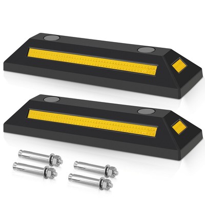 2X Radstopper 54x15x10cm 54cm Reifen Ebonite-Hartkautschuk Set