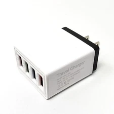 30 Watt Multi-port USB Charger with 3.0 Quick Charge, White with black trim
