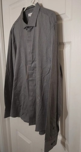 Calvin Klein Men's Long Sleeve Button Up Dress Shirt Size XXL Grey 100% Cotton - Picture 8 of 17
