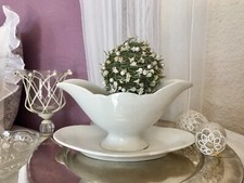 Antik Villeroy&Boch Bonn Art D&eacute;co Keramik Sauciere So&szlig;ensch&uuml;ssel wei&szlig;