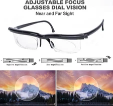 Dial Adjustable Glasses Variable Focus For Reading Distance Vision Eyeglasses