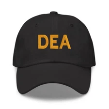 DEA drug guard embroidered black cotton cap hat, DEA cap hat