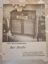 The Westinghouse two twelve 212 Console Radio w Rainbow Tone FM AM Spec Sheet