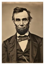 ABRAHAM LINCOLN PRESIDENT OF THE USA SEPIA PORTRAIT 4X6 AI PHOTO