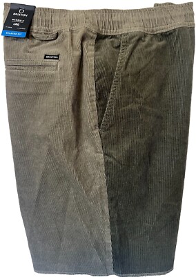 Brixton Madrid II Cord Relaxed Fit Drawstring Elastic Wb Short Men's Large