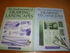 LOT OF 2 DRAWING TECHNIQUES LANDSCAPES FUNDAMENTALS GUIDES HC DJ
