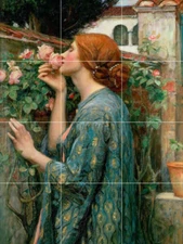 The soul of a the rose garden john waterhouse ceramic tile mural backsplash