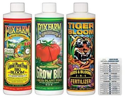 FoxFarm Liquid Nutrient Trio Soil Formula: Big Bloom, Grow Big, Tiger Bloom  