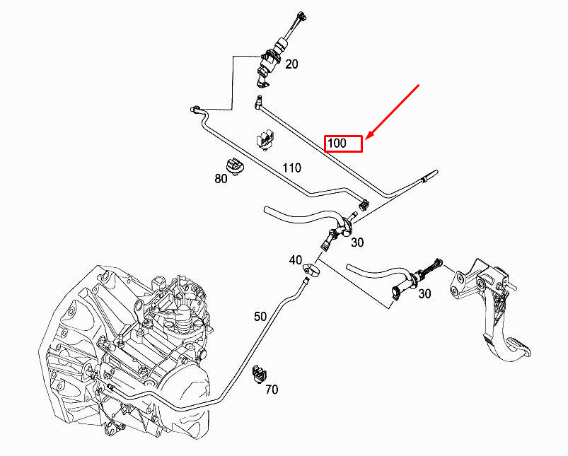 Neu MERCEDES-BENZ CITAN W415 Kupplungshydraulikleitung A4152900413 Original