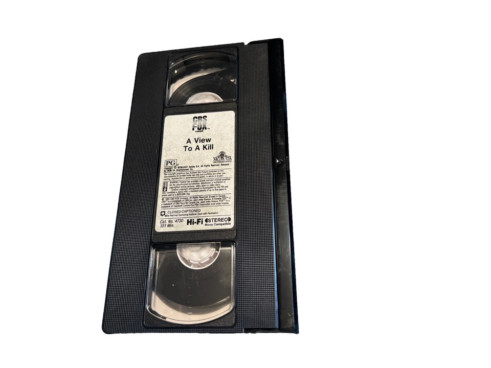 James Bond 007 - A View to a Kill Original 1985 CBS/Fox VHS - Image 3 of 3