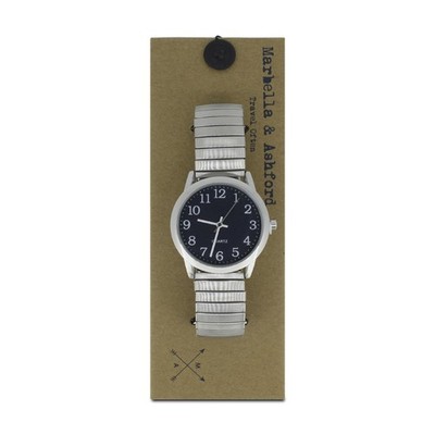 Herren Silber Schwarz Zifferblatt Quarzuhr TW23005D von Marbella & Ashford