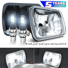 PAIR 5x7" 7x6" Led Headlights Hi Lo DRL FIT Dodge D150 D250 D350 Ram 50 H4