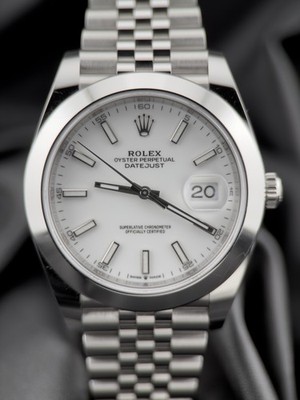 Rolex Datejust 126300 Silver Jubilee Bracelet with Silver Bezel