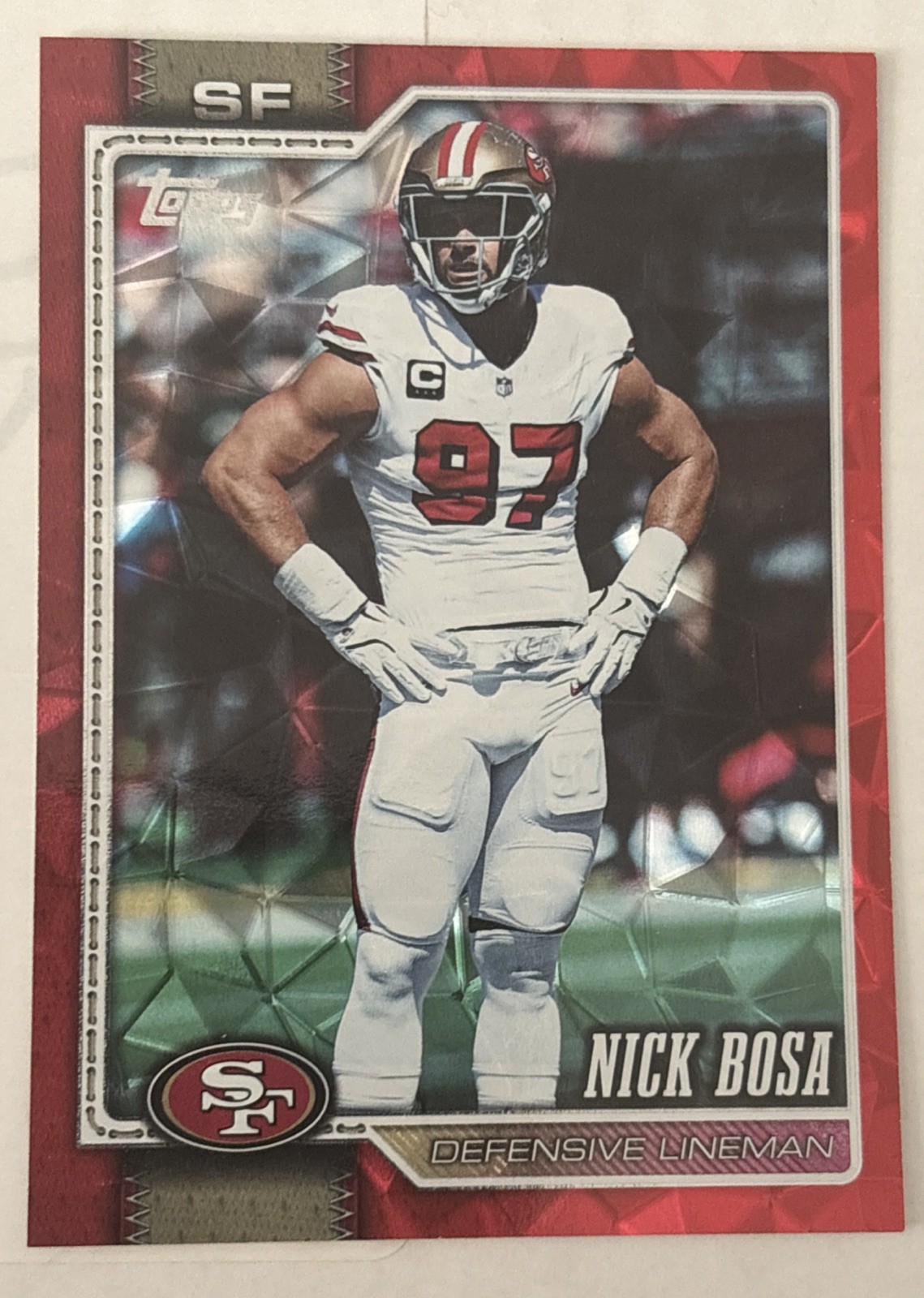 2026 Topps Nick Bosa /5 Red Diamante Foil SF 49ers Football #143