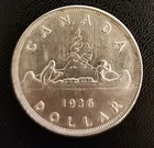 THE OLD CANADA 🇨🇦 SILVER ONE DOLLAR 1936 - GEORGE V. / 4.