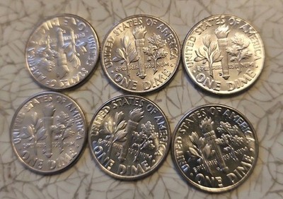 D Roosevelt Dime 90% Silber US Münze 1960x8 1961x4 1964x2 je 10 £