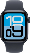 Apple Watch SE 44mm GPS 32GB Black Aluminum Case Black Silicone Band HR