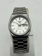 Orologio da polso uomo vintage Seiko 5 automatico 6309-8210 quadrante bianco giorno/data Giappone.