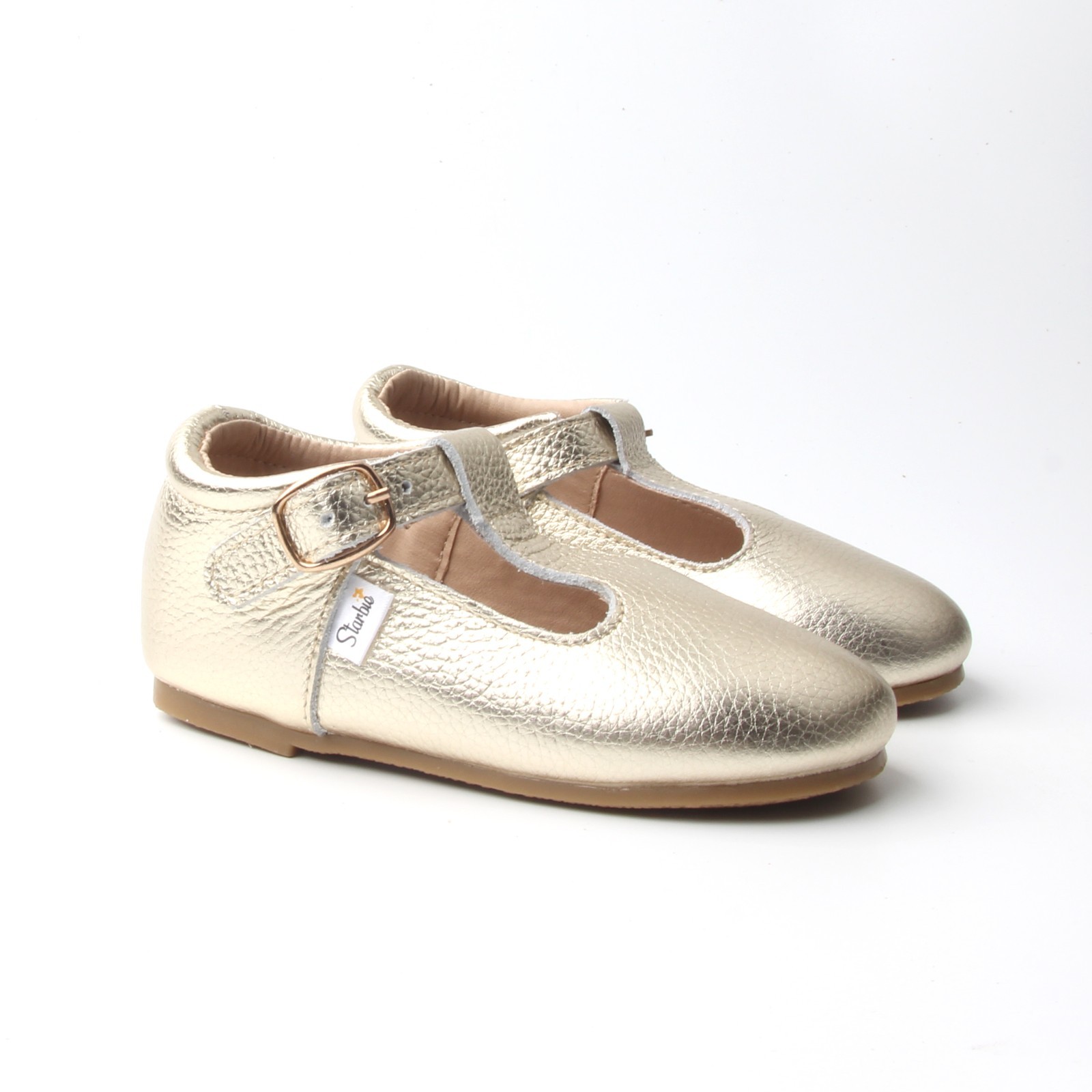 Hard-Sole Soft-Sole Mary Janes Gold Toddler Shoes Toddler Mary Janes Dress shoes