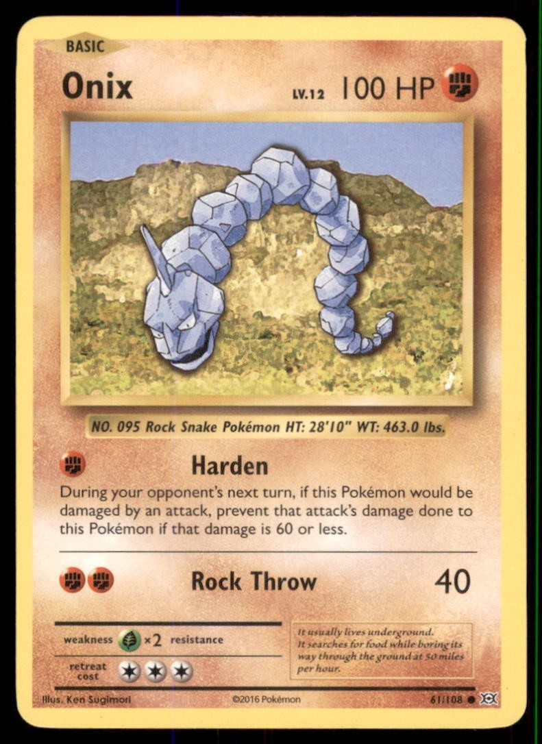 Pokemon TCG Onix 61/108 Regular 1