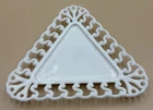 Vintage Westmoreland Triangle Milk Glass Reticulated Lacy Edge Plate