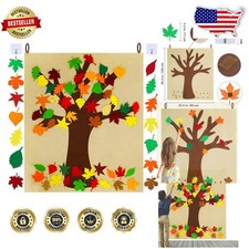 Felt Fall Tree Craft Kit 52 Detachable Autumn Leaves Thanksgiving Activity