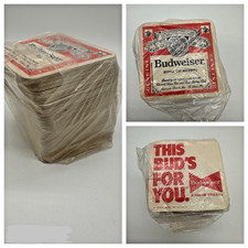 1980s Budwesier Bud Beer Cardboard Bar Coaste...