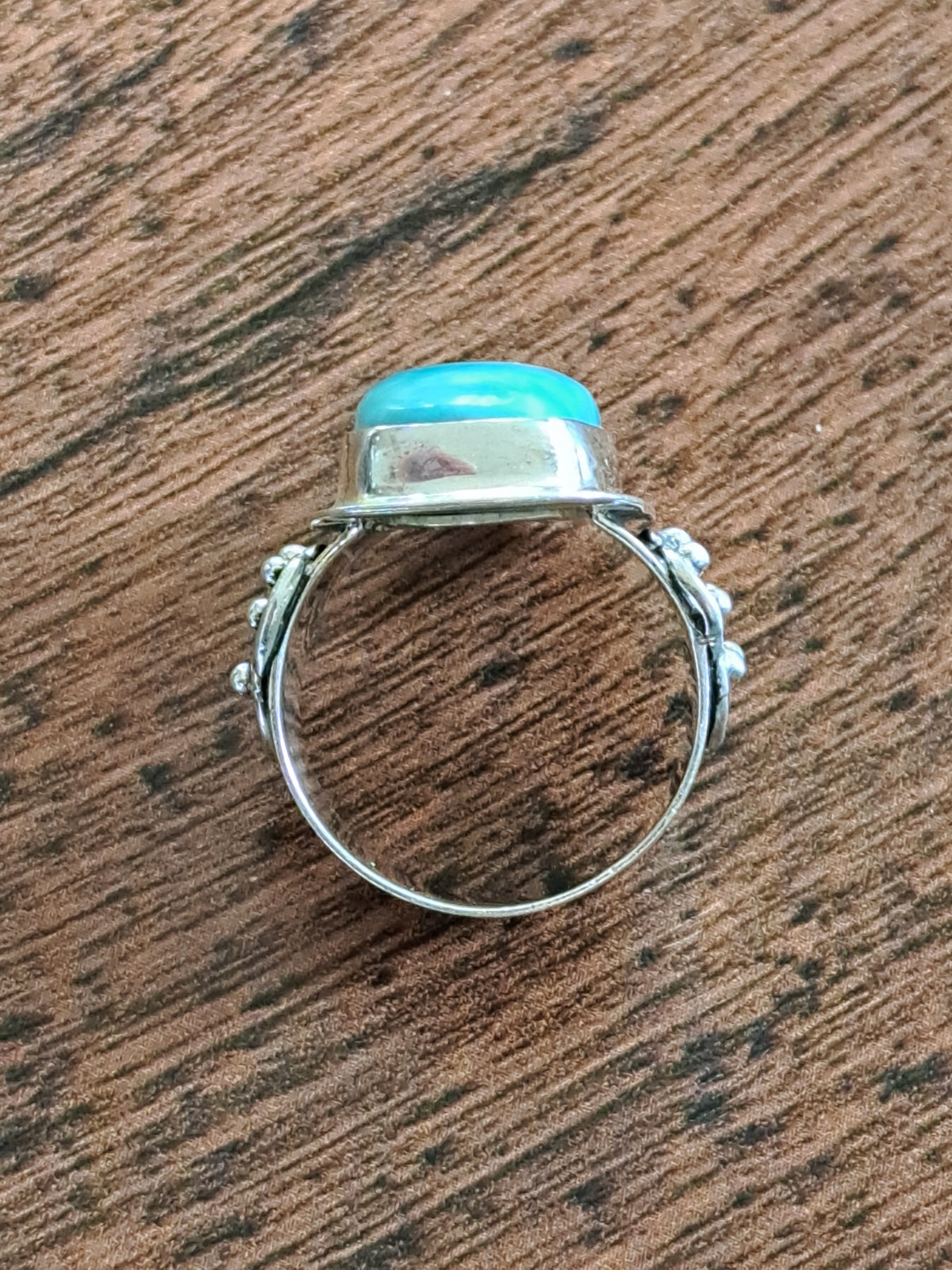 Sterling Silver & Larimar Rounded Rectangular Cab… - image 7