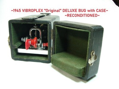 ~VIBROPLEX 1945 ''Original'' DELUXE Telegraph Key Bug with CASE~RECONDITIONED~~